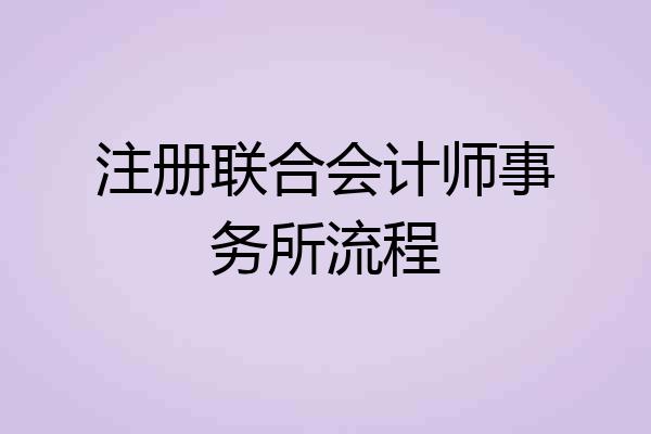注册联合会计师事务所流程