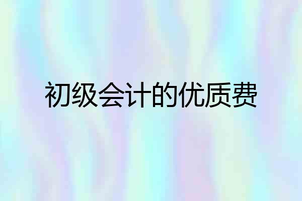 初级会计的优质费