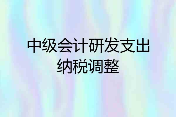中级会计研发支出纳税调整
