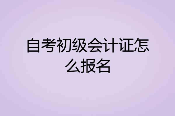 自考初级会计证怎么报名