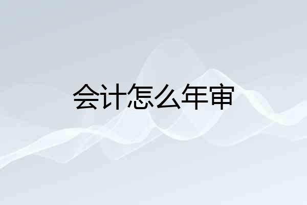 会计怎么年审