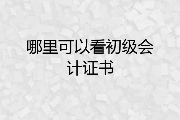 哪里可以看初级会计证书
