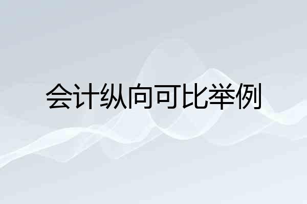 会计纵向可比举例