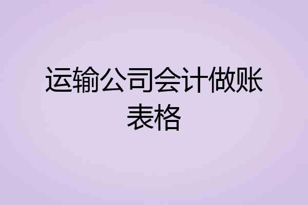 运输公司会计做账表格
