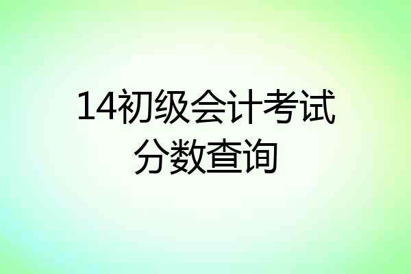 14初级会计考试分数查询
