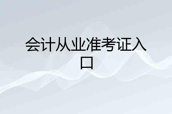 会计从业准考证入口