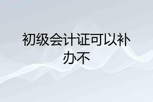 初级会计证可以补办不