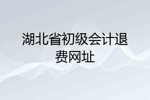 湖北省初级会计退费网址