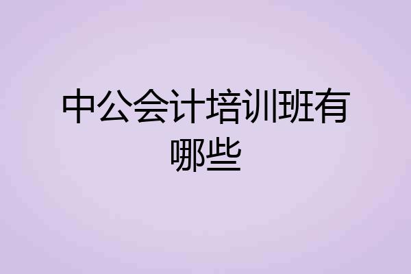 中公会计培训班有哪些