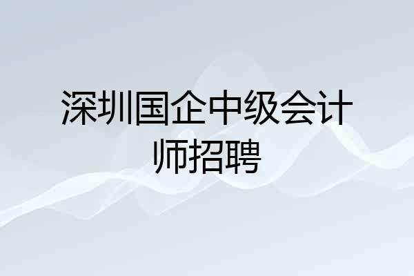 深圳国企中级会计师招聘