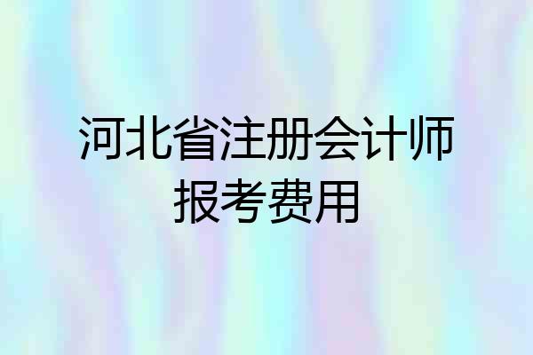 河北省注册会计师报考费用