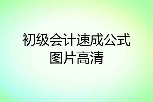 初级会计速成公式图片高清