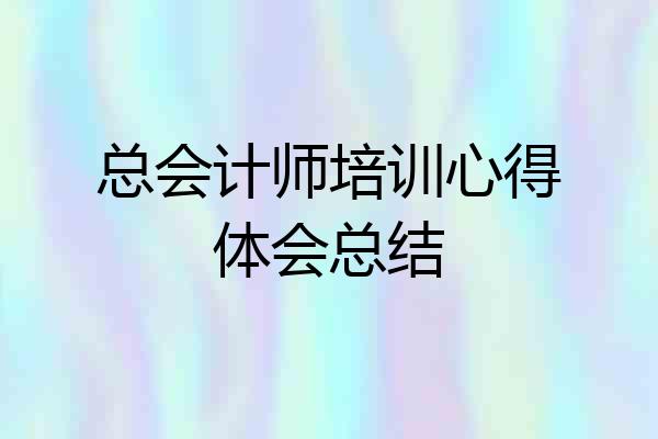 总会计师培训心得体会总结