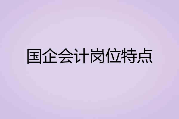 国企会计岗位特点