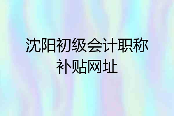 沈阳初级会计职称补贴网址