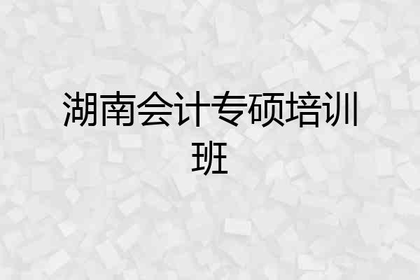 湖南会计专硕培训班