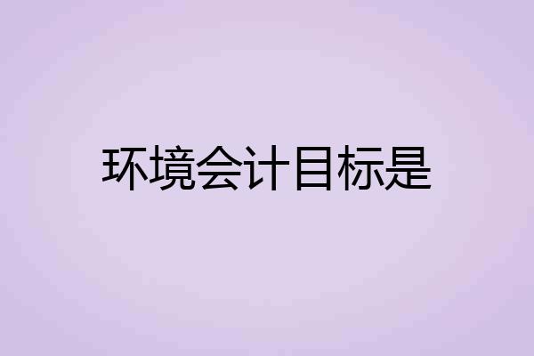 环境会计目标是