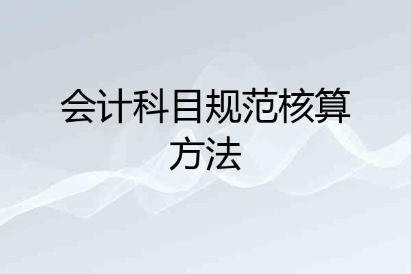 会计科目规范核算方法