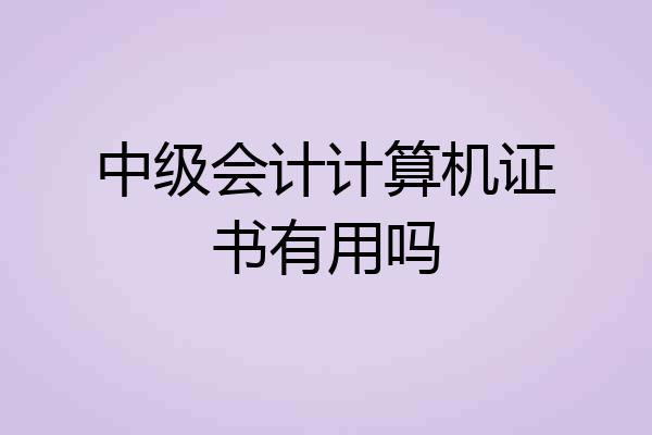 中级会计计算机证书有用吗