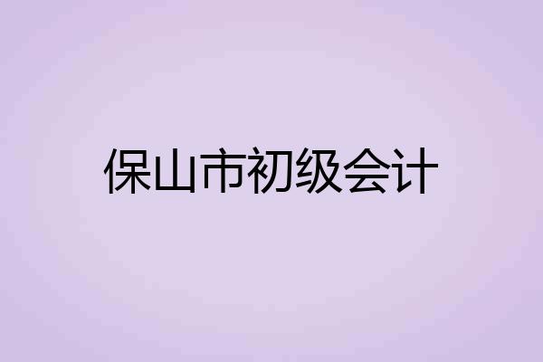 保山市初级会计