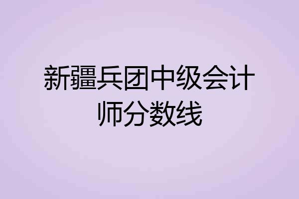 新疆兵团中级会计师分数线