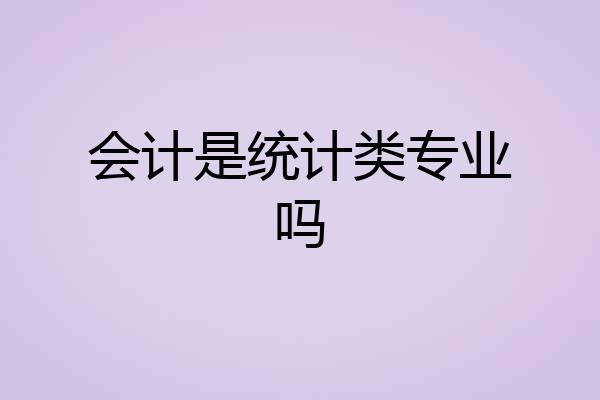 会计是统计类专业吗
