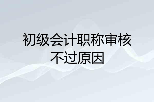 初级会计职称审核不过原因