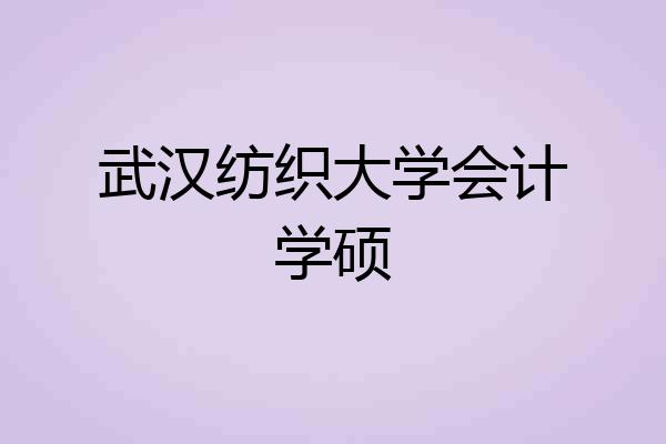 武汉纺织大学会计学硕