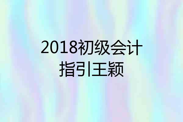 2018初级会计指引王颖