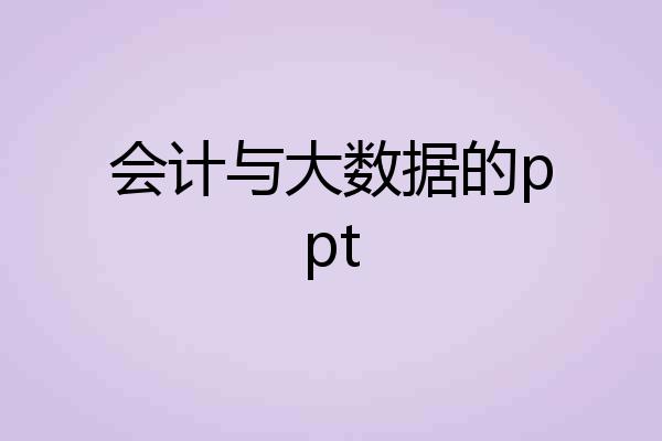会计与大数据的ppt