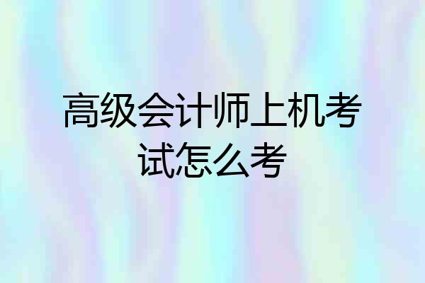 高级会计师上机考试怎么考