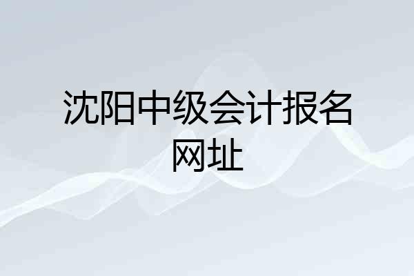 沈阳中级会计报名网址