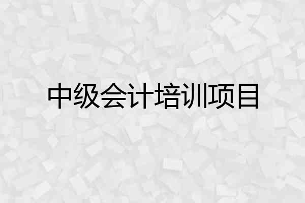中级会计培训项目