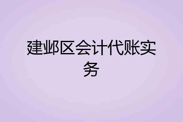 建邺区会计代账实务