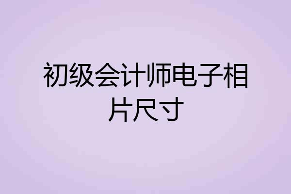 初级会计师电子相片尺寸