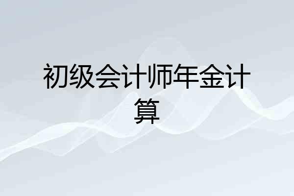 初级会计师年金计算