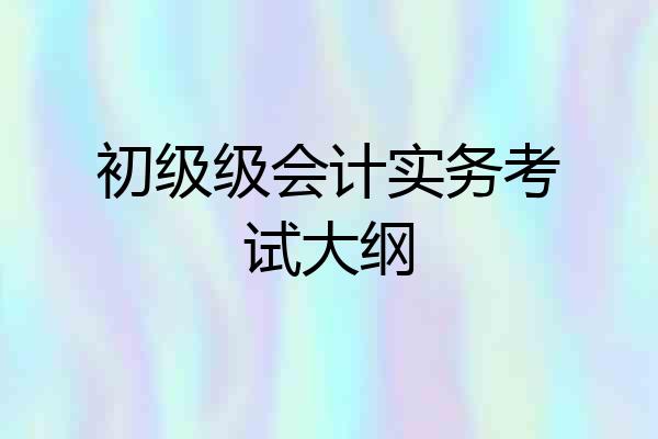 初级级会计实务考试大纲