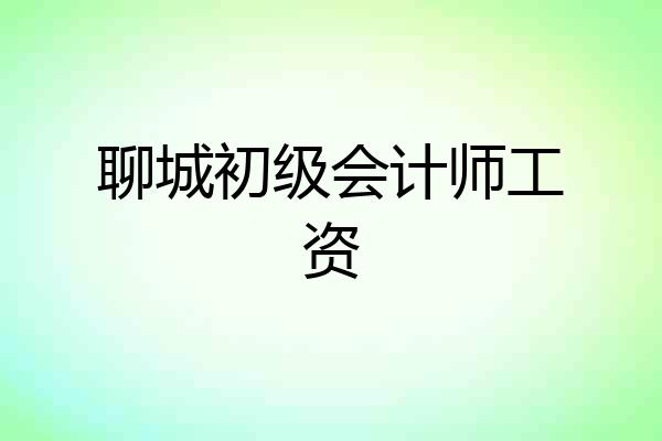 聊城初级会计师工资
