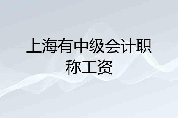 上海有中级会计职称工资