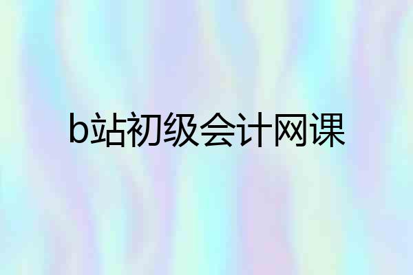 b站初级会计网课
