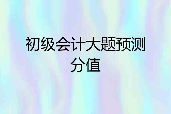 初级会计大题预测分值