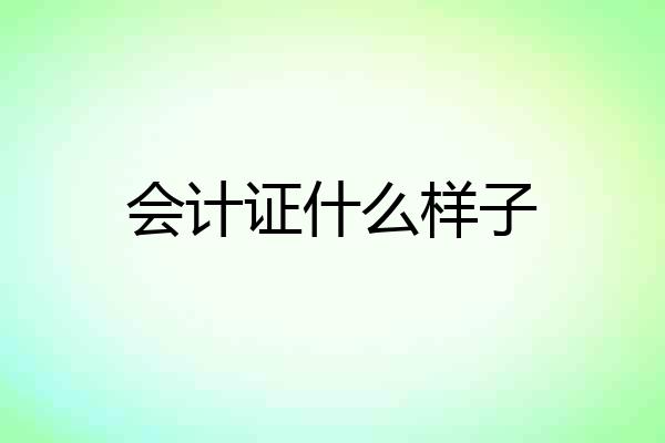 会计证什么样子
