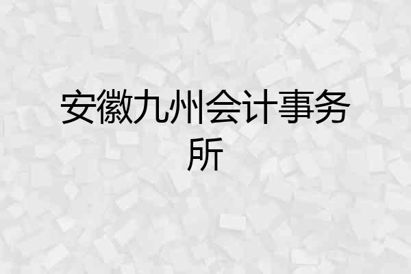 安徽九州会计事务所