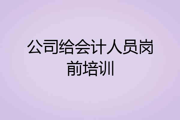 公司给会计人员岗前培训