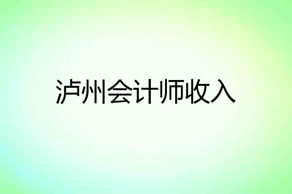 泸州会计师收入