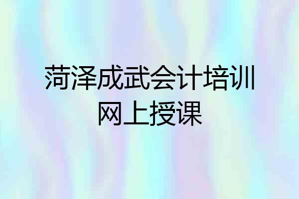 菏泽成武会计培训网上授课