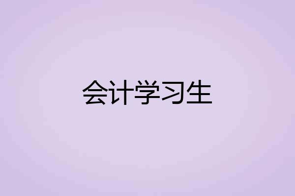 会计学习生