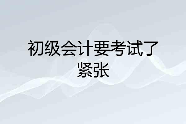 初级会计要考试了紧张