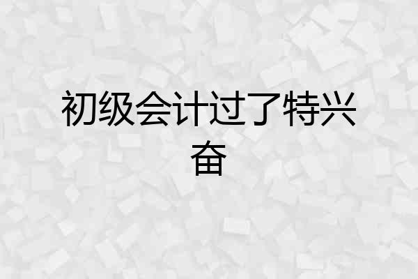 初级会计过了特兴奋