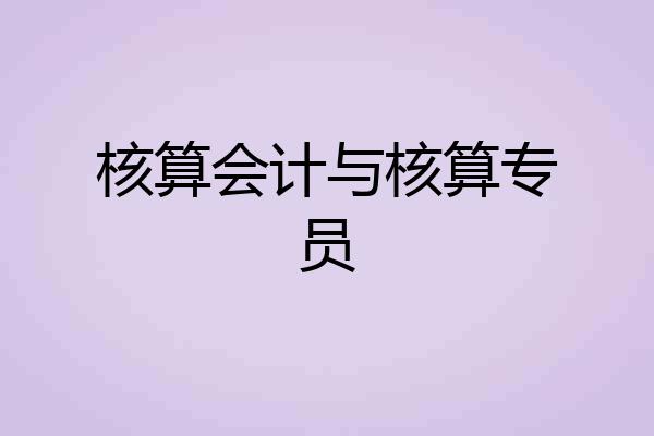 核算会计与核算专员